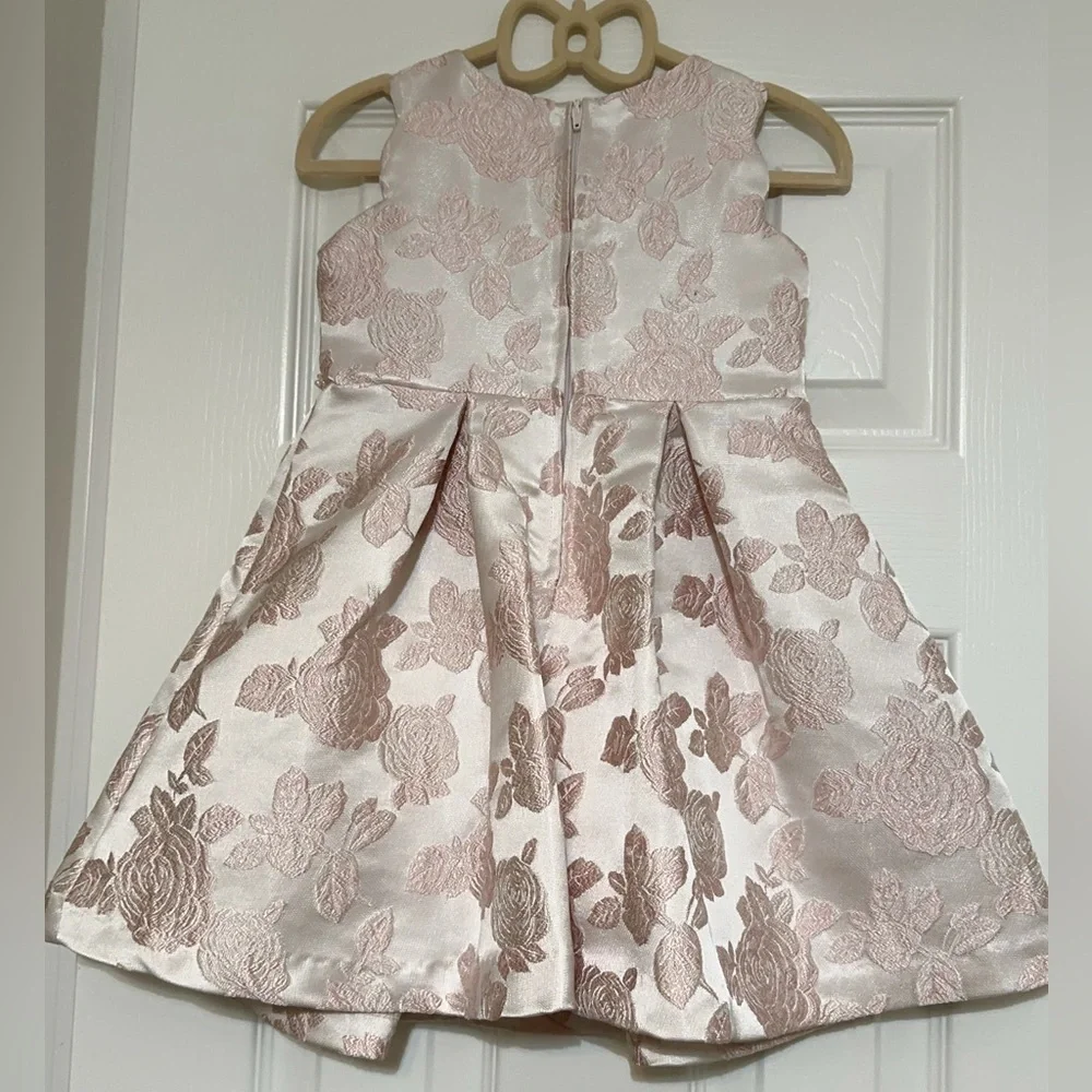 Bonnie Jean Light Pink Floral Jacquard Dress
